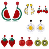 Cosmic girl with fruit earrings