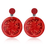 Cosmic girl with fruit earrings
