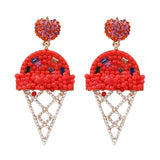 Handmade Seed Beads Fruit Lemon Drop Earrings