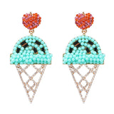 Handmade Seed Beads Fruit Lemon Drop Earrings