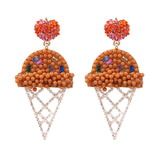 Handmade Seed Beads Fruit Lemon Drop Earrings