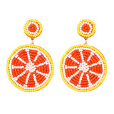 Handmade Seed Beads Fruit Lemon Drop Earrings