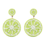 Handmade Seed Beads Fruit Lemon Drop Earrings