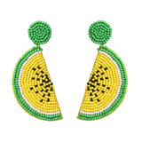 Handmade Seed Beads Fruit Lemon Drop Earrings