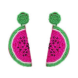Handmade Seed Beads Fruit Lemon Drop Earrings