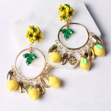 Vintage Baroque Fruit Earrings Crystal