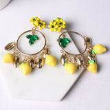 Vintage Baroque Fruit Earrings Crystal