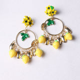 Vintage Baroque Fruit Earrings Crystal