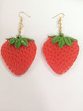 Luxury fashion white acrylic  strawberry earrings