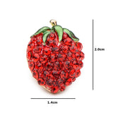 Cute Red Crystal Strawberry And Yellow Enamel Banana