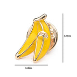 Cute Red Crystal Strawberry And Yellow Enamel Banana