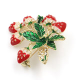 Enamel Strawberry Bouquet Brooch