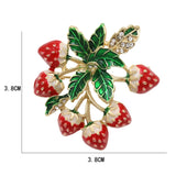 Enamel Strawberry Bouquet Brooch
