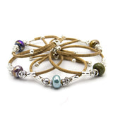 ceramic beads  natural cork bracelet
