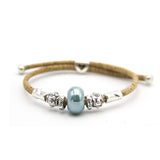 ceramic beads  natural cork bracelet