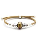 ceramic beads  natural cork bracelet