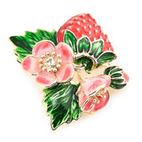 Trendy Red Strawberry Enamel Brooches