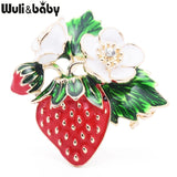 Trendy Red Strawberry Enamel Brooches
