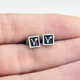 1pair Square Vegetarian Studs Earrings