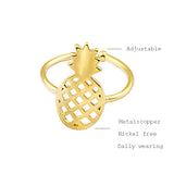 Vegan Jewelry Adjustable Pineapple Rings