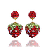 strawberry crystal stud earing