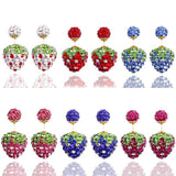 strawberry crystal stud earing