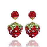 strawberry crystal stud earing